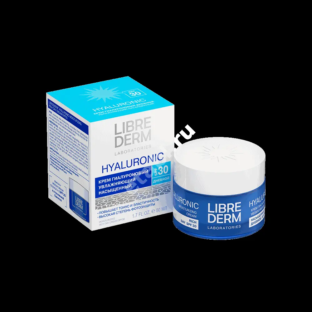 ЛИБРИДЕРМ Гиалуроновый крем дневной д/очень сухой кожи Увлажняющий насыщенный SPF30 50мл (Биофармрус, РФ)