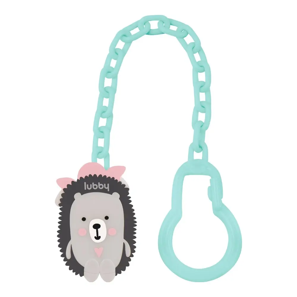 ЛАББИ (Lubby) держатель д/пустышки на цепочке 0м+ 30389 Ежик (Голд Лист АГ Китай, КИТАЙ)