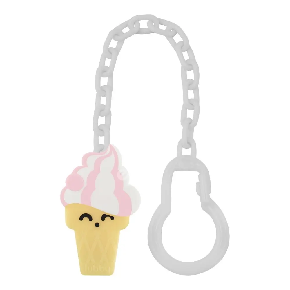 ЛАББИ (Lubby) держатель д/пустышки на цепочке 0м+ 28405 Мороженное (Голд Лист АГ Китай, КИТАЙ)