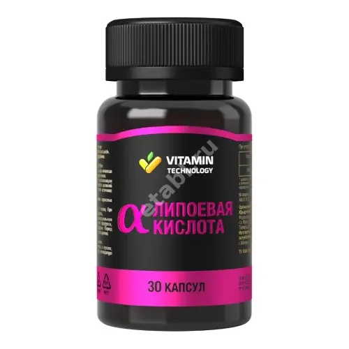 АЛЬФА-ЛИПОЕВАЯ КИСЛОТА Vitamin Technology капс. 0.4г N30 (Жива Продукт, РФ)