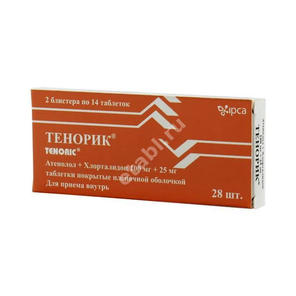 ТЕНОРИК табл. п.п.о. 100мг+25мг N28 (ИПКА, ИНДИЯ)