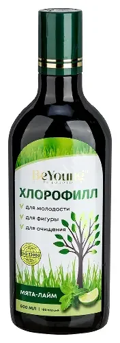 ХЛОРОФИЛЛ Биянг (Beyoung) жидк. (фл.) 500мл N1 Мята/Лайм (КОРОЛЕВФАРМ, РФ)