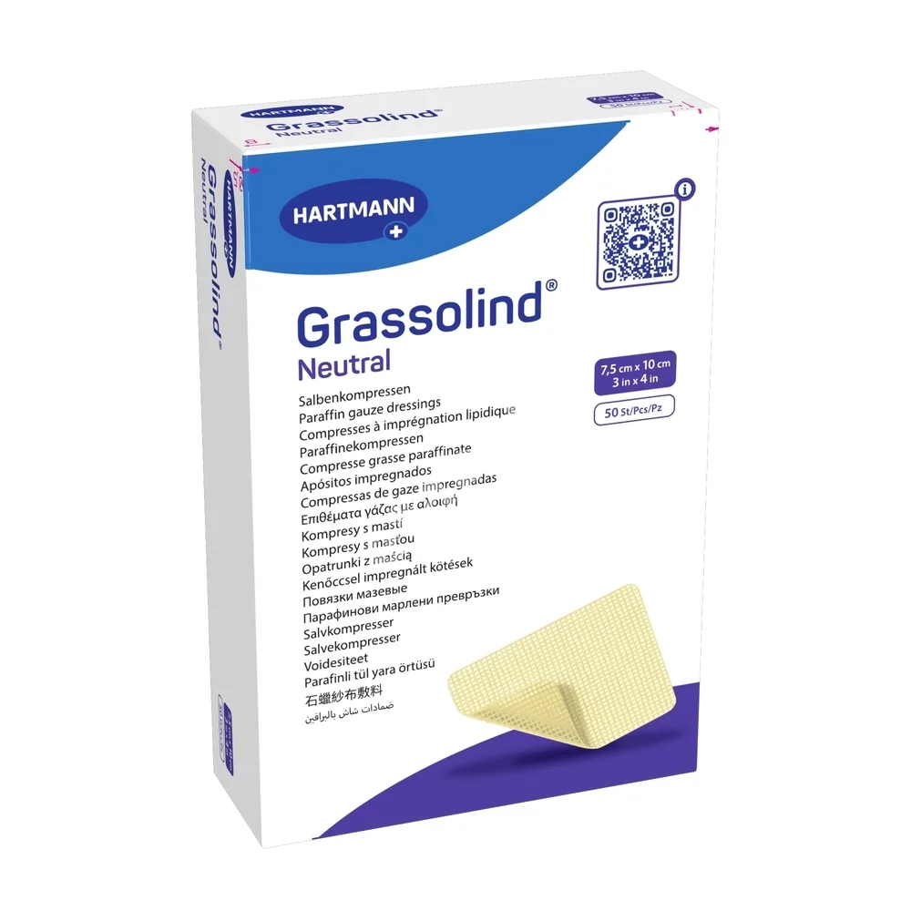 ПОВЯЗКА Мазевая Гразолинд нейтральный (Grassolind neutral) стер. 7.5х10см N50 (ПАУЛЬ ХАРТМАНН, ПОЛЬША)