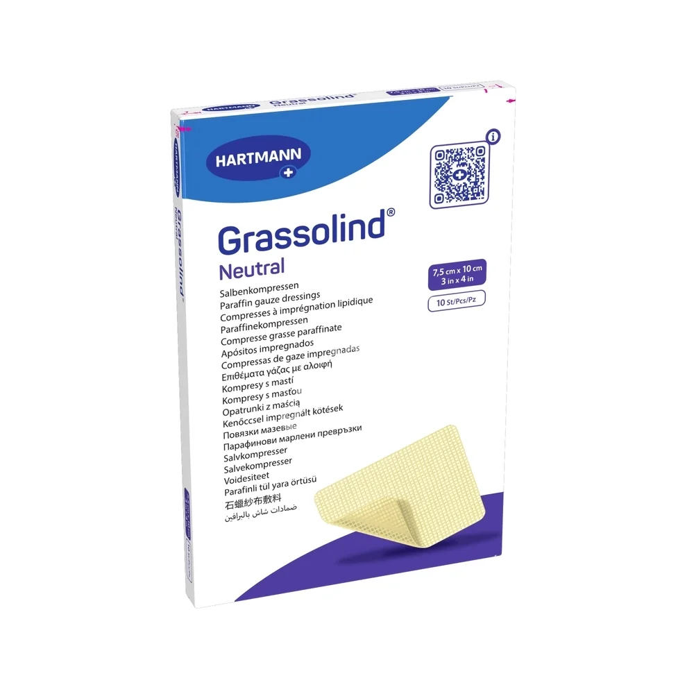 ПОВЯЗКА Мазевая Гразолинд нейтральный (Grassolind neutral) стер. 7.5х10см N10 (ПАУЛЬ ХАРТМАНН, ПОЛЬША)