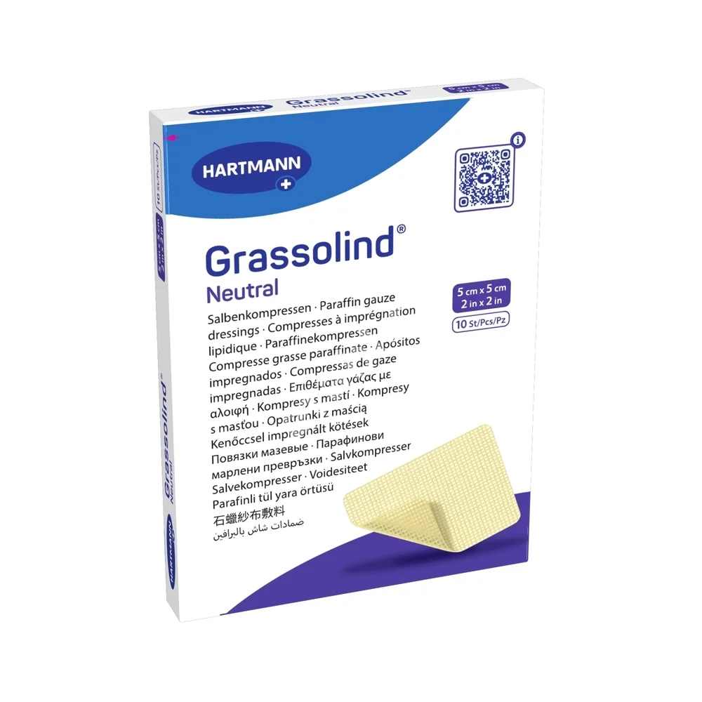 ПОВЯЗКА Мазевая Гразолинд нейтральный (Grassolind neutral) стер. 5х5см N10 (ПАУЛЬ ХАРТМАНН, ПОЛЬША)