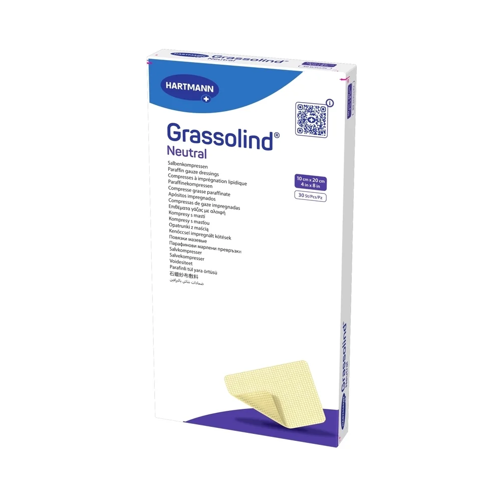 ПОВЯЗКА Мазевая Гразолинд нейтральный (Grassolind neutral) стер. 10х20см N30 (ПАУЛЬ ХАРТМАНН, ПОЛЬША)