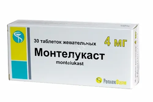 МОНТЕЛУКАСТ табл. жев. 4мг N30 (Реплек Фарм, РЕСПУБЛИКА МАКЕДОНИЯ)
