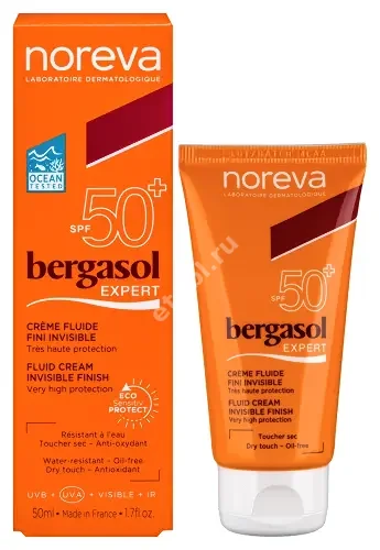 НОРЕВА (NOREVA) Бергасол Эксперт крем солнцезащит SPF50+ легкий 50мл (Лабораторис Норева-лед, ФРАНЦИЯ)