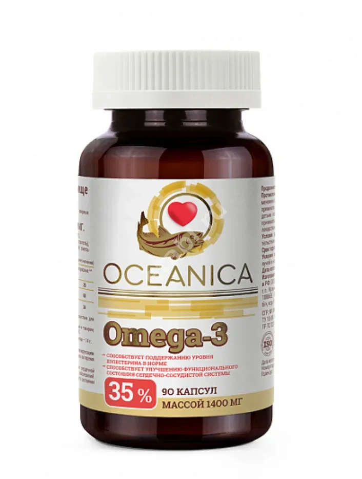 ОМЕГА-3 35% Океаника капс. (банк.) 1.4г N90 (МИРРОЛЛА, РФ)