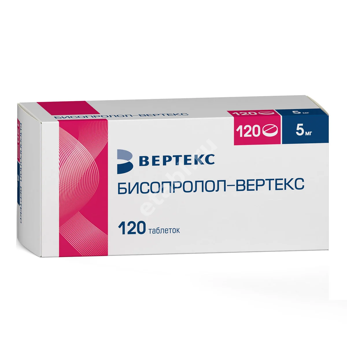 БИСОПРОЛОЛ табл. п.п.о. 5мг N120 (ВЕРТЕКС, РФ)