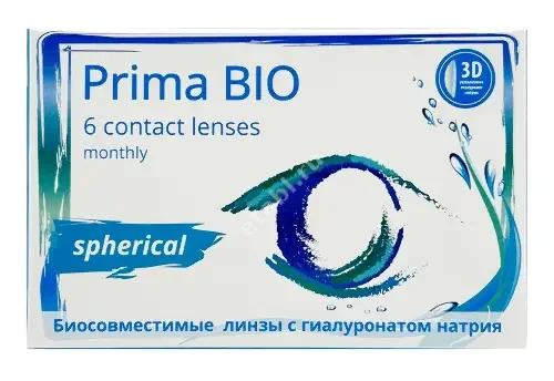 ЛИНЗЫ КОНТАКТНЫЕ Okvision Prima Bio spherical 6шт традиц 1мес дневн б/цв -6.50 8.6 (Окей Вижен Технологии, РФ)