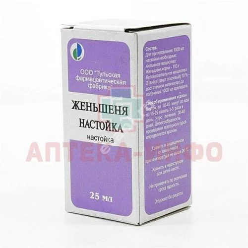 ЖЕНЬШЕНЬ настойка (фл.) 25мл N1 (Тульская Ф.Ф., РФ)