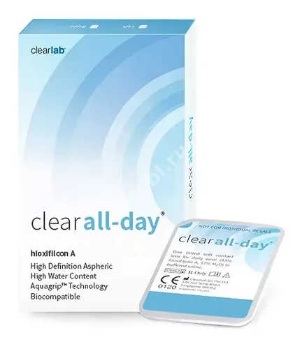 ЛИНЗЫ КОНТАКТНЫЕ Clear All-Day 6шт традиц 1мес дневн б/цв -1,00 8.6 (Клиарлэб, СИНГАПУР)