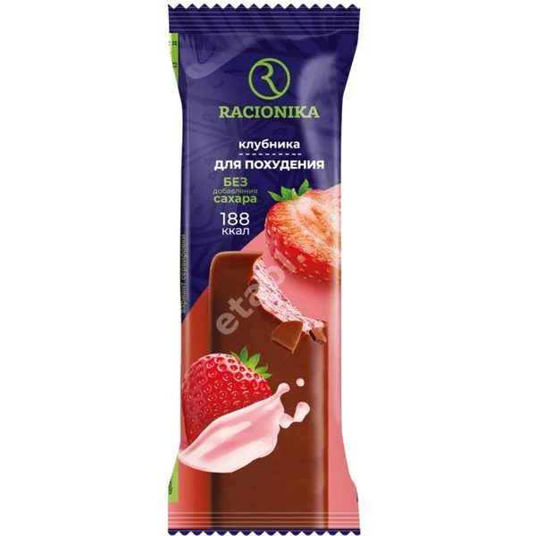 РАЦИОНИКА ДИЕТ батончик глазир. 60г Клубника (Си-продукт, РФ)