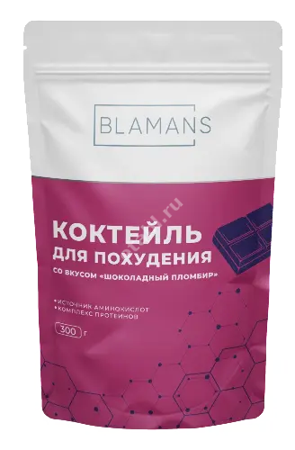 БЛАМАНС для похудения коктейль 300г N1 Шоколадный пломбир (Удача, РФ)