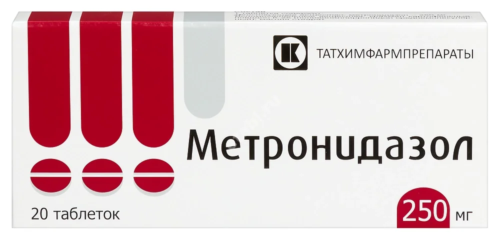 МЕТРОНИДАЗОЛ табл. 250мг N20 (ТАТХИМФАРМПРЕПАРАТЫ, РФ)