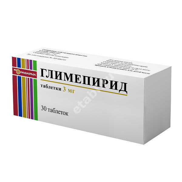 ГЛИМЕПИРИД табл. 3мг N30 (Рафарма, РФ)