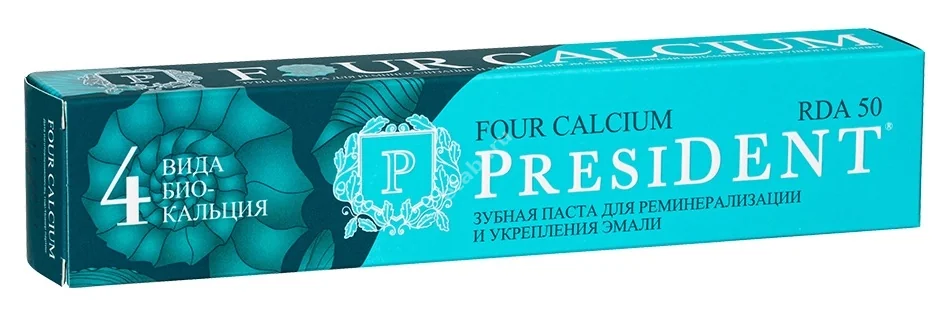 ПРЕЗИДЕНТ Four calcium зубная паста 75г (Зеленая Дубрава, РФ)