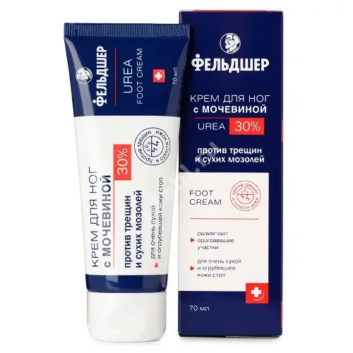 ФЕЛЬДШЕР Urea крем для ног от трещин/натоптышей/огруб кожи Мочевина 30% 70мл (Народные Промыслы, РФ)