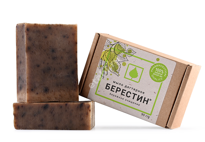 БЕРЕСТИН Дегтярное мыло для рук/тела 90г (РЕТИНОИДЫ, РФ)