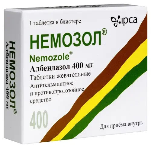 НЕМОЗОЛ табл. жев. 400мг N1 (ИПКА, ИНДИЯ)