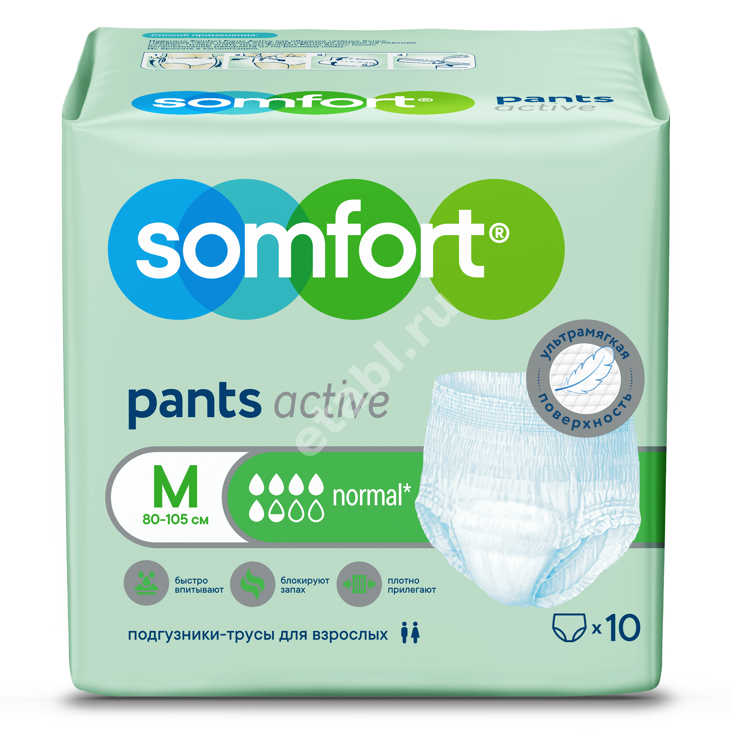 СОМФОРТ Pants Active трусы-подгузники Normal 5.5кап. р.M 80-105см N10 (ААБ(Чина), КИТАЙ)