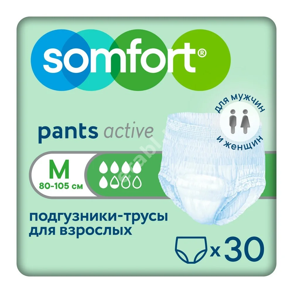 СОМФОРТ Pants Active трусы-подгузники Normal 5.5кап. р.M 80-105см N30 (ААБ(Чина), КИТАЙ)