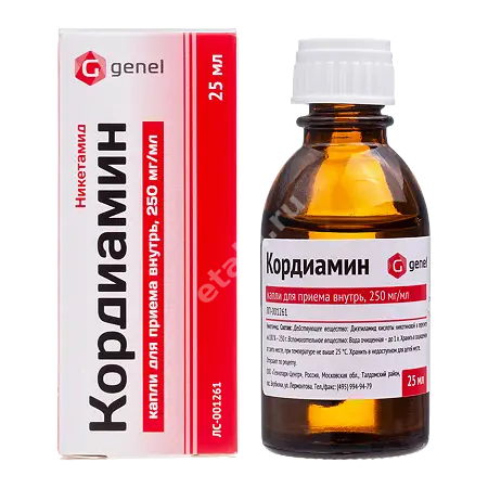 КОРДИАМИН капли внутр. (фл.) 25% - 25мл N1 (Технопарк-Центр, РФ)