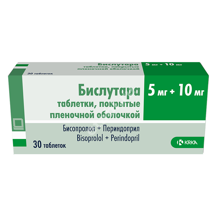 БИСЛУТАРА табл. п.п.о. 5мг+10мг N30 (КРКА, СЛОВЕНИЯ)