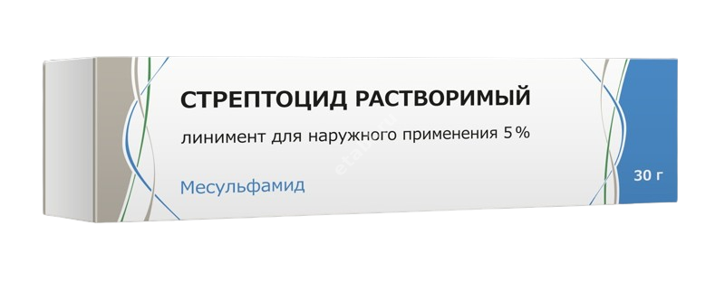 СТРЕПТОЦИД линим. (туба) 5% - 30г N1 (Тульская Ф.Ф., РФ)