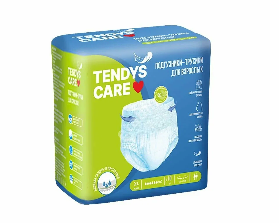 ТЕНДИ (TENDYS CARE) трусы-подгузники д/взрослых р.XL 130х170см N10 (Цюаньчжоу Тхеньцзяо Лэди Энд Бэйбис Хайджин Сапплай Ко ЛТД., КИТАЙ)