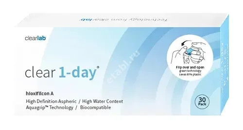 ЛИНЗЫ КОНТАКТНЫЕ Clear 1-Day 30шт традиц 1день дневн б/цв -4.75 8.7 (Клиарлэб, СИНГАПУР)