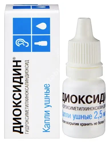 ДИОКСИДИН капли ушн. (фл.-кап.) 2.5мг/мл - 10мл N1 (Гротекс, РФ)