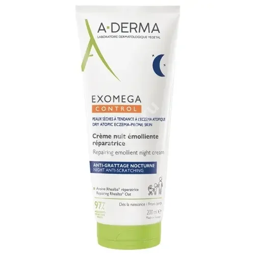 А-ДЕРМА (A-DERMA) Экзомега Контрол крем-эмолент для лица/тела ночной Восстан/Смягч 0м+ 200мл (ПЬЕР ФАБР, ФРАНЦИЯ)