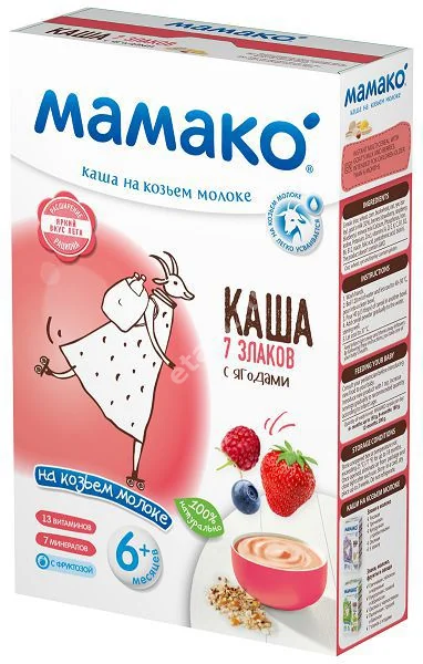 МАМАКО каша мол. 7 злаков 200г Ягоды (Флори д.о.о., СЕРБИЯ)