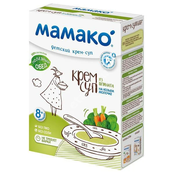 МАМАКО суп-пюре из шпината на козьем молоке 150г (Флори д.о.о., СЕРБИЯ)
