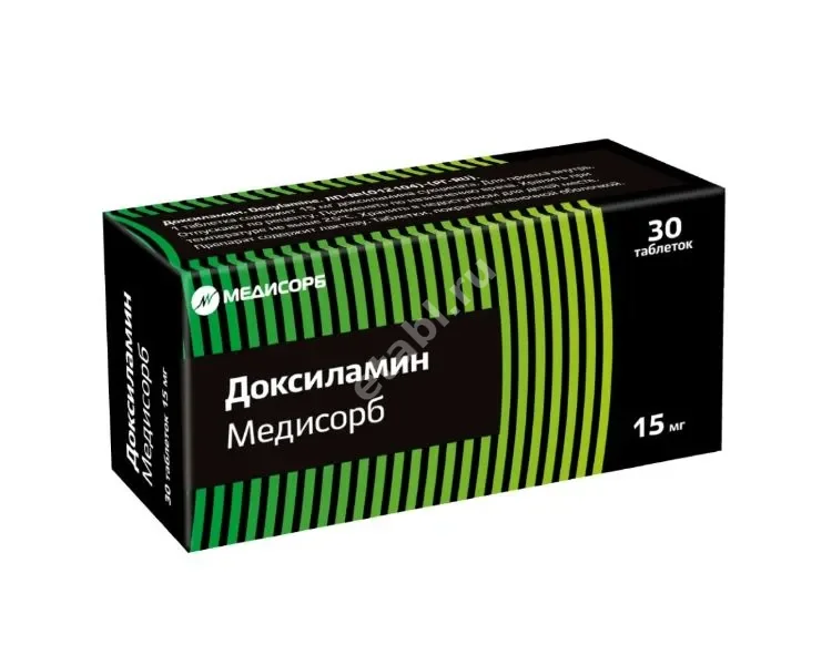 ДОКСИЛАМИН табл. п.п.о. 15мг N30 (Медисорб, РФ)