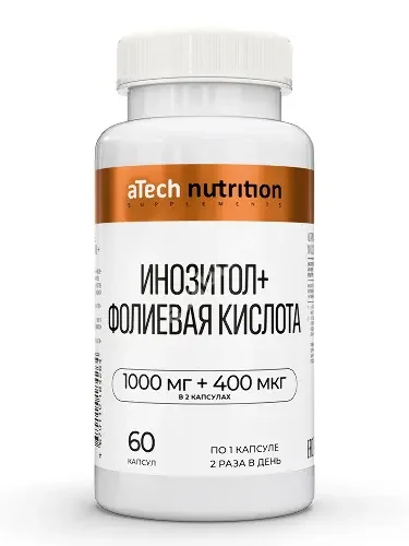 ИНОЗИТОЛ+ФОЛИЕВАЯ КИСЛОТА Атеч Нутритион (aTech Nutrition) капс. 0.72г N60 (Арсенал Атлета, РФ)