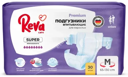 РЕВА КЕА (REVA CARE) подгузники д/взрослых супер р.M N30 (Куанжоу ТианжаоЛеди Энд Бэйбис Хайджин Саппли, КИТАЙ)