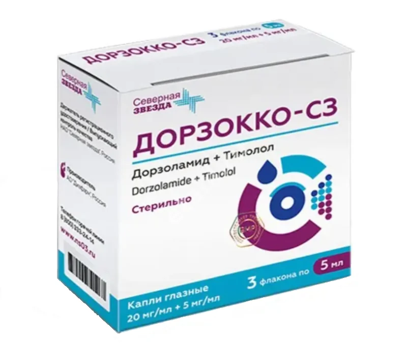 ДОРЗОККО капли глазн. (фл.-кап.) 5мл N3 (Диафарм, РФ)