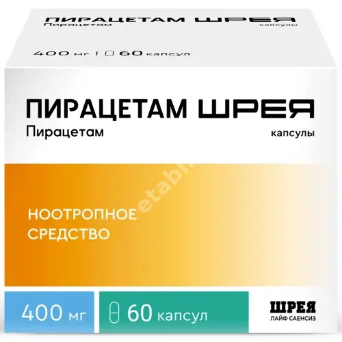 ПИРАЦЕТАМ капс. 400мг N60 (Шрея Лайф Саенсиз, ИНДИЯ)