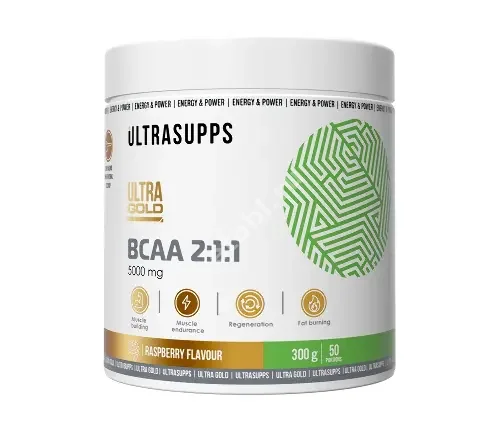БЦАА (BCAA) 2:1:1 Ультрасаппс Ультра Голд пор. д/р-ра внутр. (банк.) 300г N1 Малина (Ультра Энерджи Сапплементс Трэйдинг, ОАЭ)