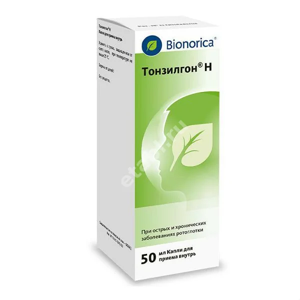 ТОНЗИЛГОН Н капли (фл.-кап.) 50мл N1 (Бионорика СЕ, ГЕРМАНИЯ)