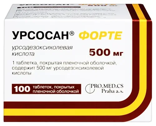 УРСОСАН Форте табл. п.п.о. 500мг N10 (ПРО.МЕД.ЦС , РФ/ЧЕХИЯ)
