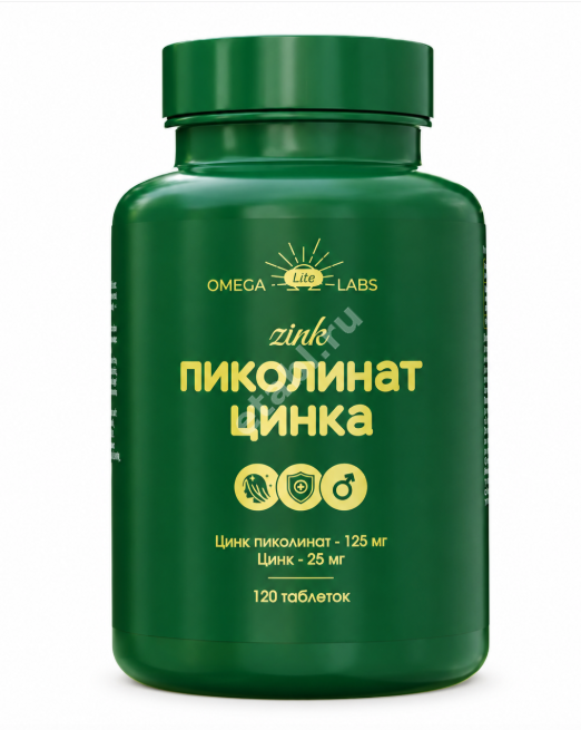 ЦИНКА ПИКОЛИНАТ Омега лабс табл. (банк.) 125мг - 0.3г N120 (Жива Продукт, РФ)