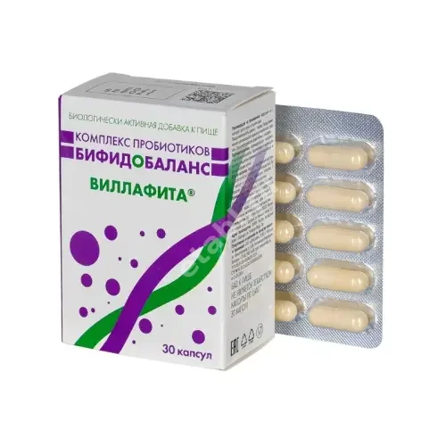 КОМПЛЕКС ПРОБИОТИКОВ Виллафита Бифидобаланс капс. 0.41г N30 (Алфит плюс, РФ)