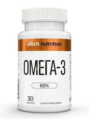 ОМЕГА-3 65% Атеч Нутритион (aTech Nutrition) капс. (банк.) 500мг - 0.7г N30 (Арсенал Атлета, РФ)