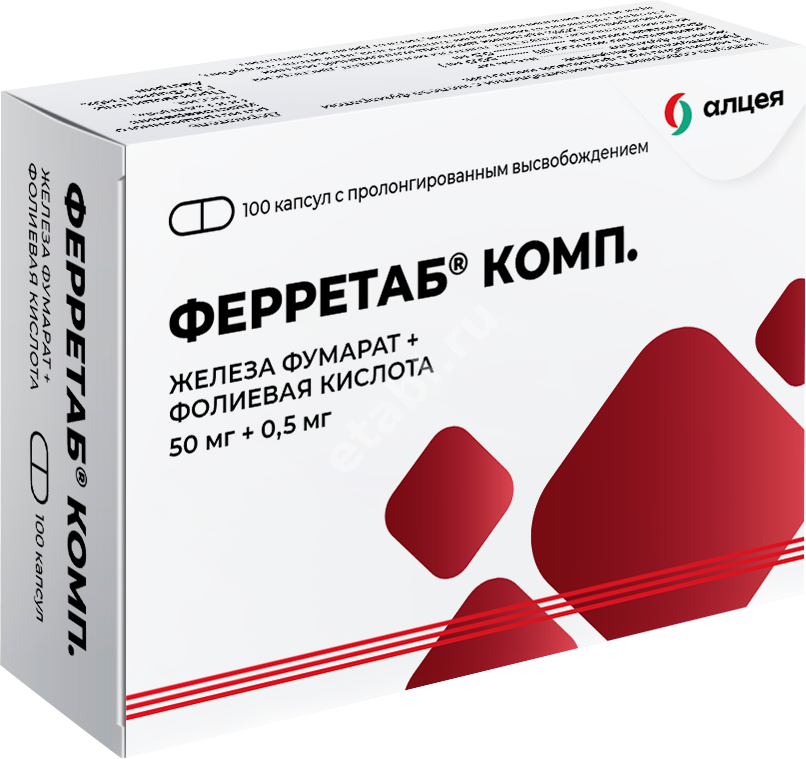 ФЕРРЕТАБ КОМП. капс. с пролонг. высв. N100 (АЦИНО РУС, АВСТРИЯ)