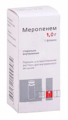 МЕРОПЕНЕМ пор. д/р-ра в/в введ. (фл.) 1 000мг N1 (Красфарма, РФ)