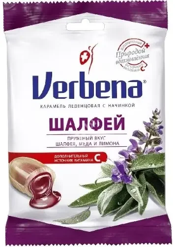 ВЕРБЕНА карамель 60г Шалфей (шалфей, мед, лимон) (АйДиСи, СЛОВЕНИЯ)